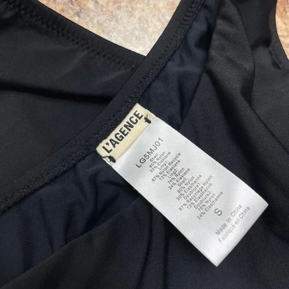 L'AGENCE Ava Chain One-Piece Swimsuit in Black Size S